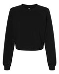 BELLA + CANVAS Women's Crop Raglan Crewneck Sweatshirt - Black