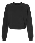 BELLA + CANVAS Women's Crop Raglan Crewneck Sweatshirt - Dark Grey