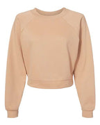 BELLA + CANVAS Women's Crop Raglan Crewneck Sweatshirt - Heather Sand Dune