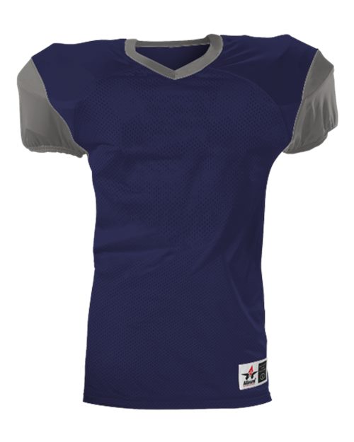 Alleson Athletic Youth Pro Game Football Jersey (Part 1 of 2) - Navy/ Silver