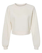 BELLA + CANVAS Women's Crop Raglan Crewneck Sweatshirt - Vintage White