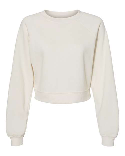 BELLA + CANVAS Women's Crop Raglan Crewneck Sweatshirt - Vintage White