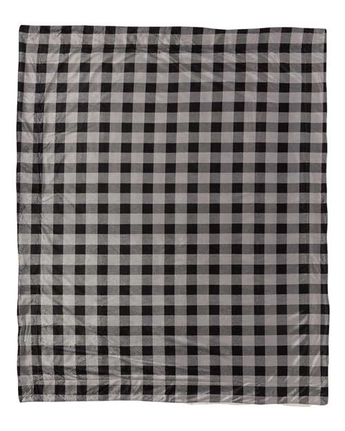 Alpine Fleece Micro Mink Sherpa Blanket - Grey/ Black Buffalo