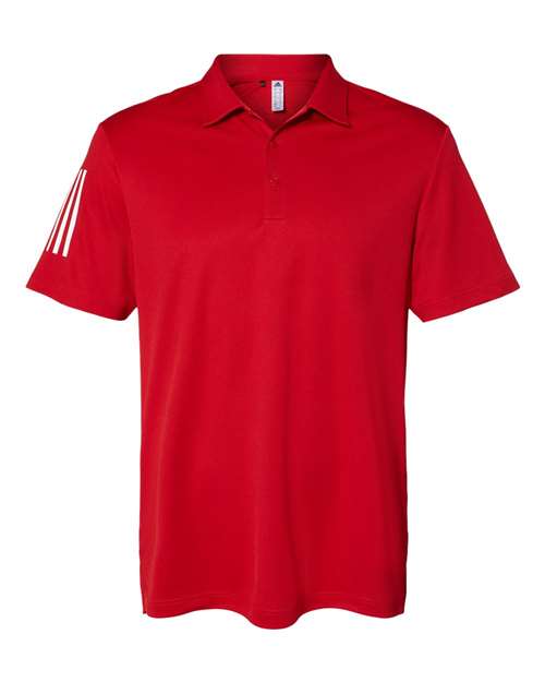 Adidas Men's Floating 3-Stripes Polo - Team Power Red/ White