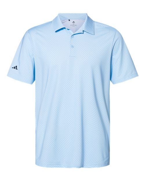 Adidas Men's Ultimate365 Diamond Dot Print Polo - Glow Blue/ White/ Navy