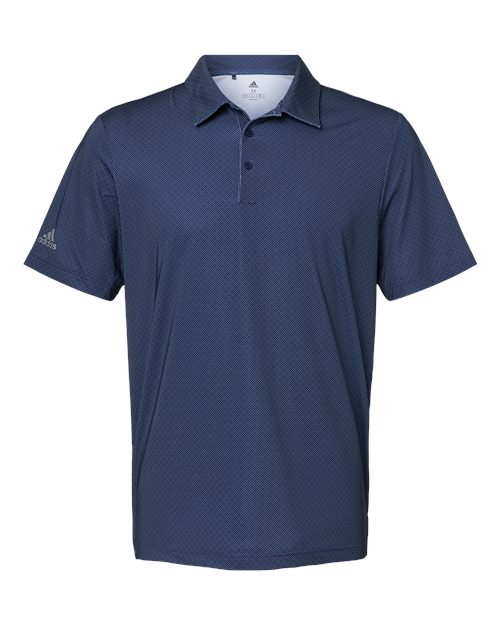Adidas Men's Ultimate365 Diamond Dot Print Polo - Navy Blue/ White/ Grey Three