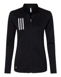 Adidas Women's 3-Stripes Double Knit Full-Zip Jacket - Black/ Grey Two