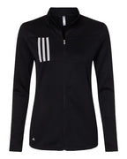 Adidas Women's 3-Stripes Double Knit Full-Zip Jacket - Black/ Grey Two