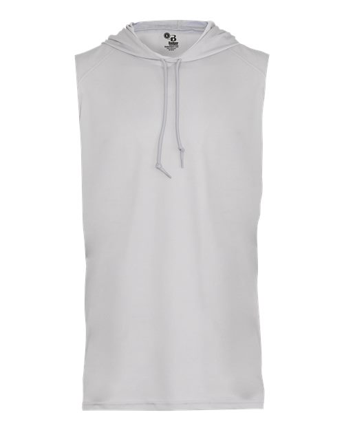 Badger Men's B-Core Hooded Sleeveless T-Shirt - Silver