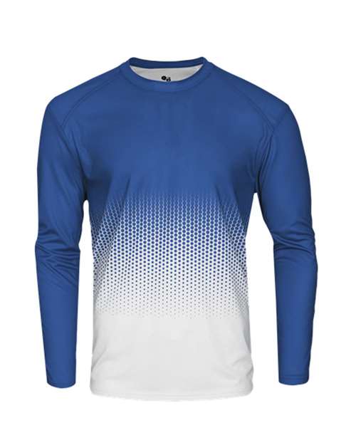 Badger Youth Hex 2.0 Long Sleeve T-Shirt - Royal