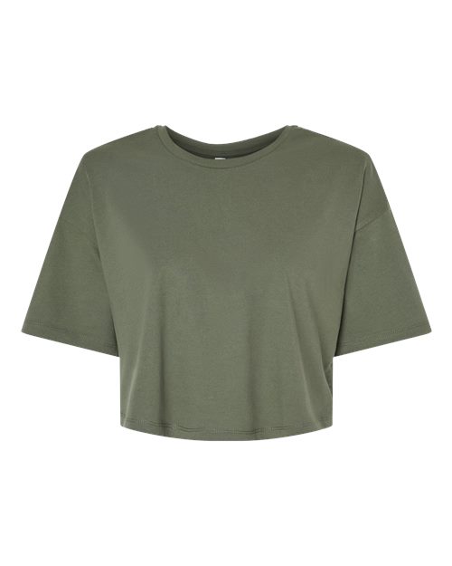 BELLA + CANVAS Women's Jersey Crop Tee - Military Green