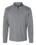 Adidas Men's Ultimate365 Lightweight Shoulder Stripe Quarter-Zip Pullover - Grey Three