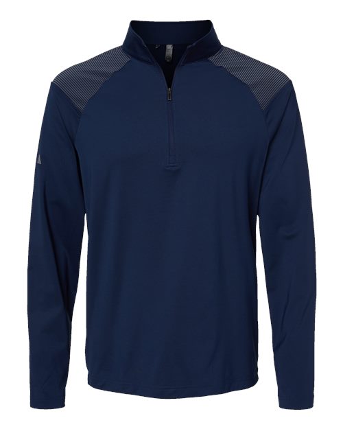 Adidas Men's Ultimate365 Lightweight Shoulder Stripe Quarter-Zip Pullover - Team Navy Blue