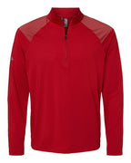 Adidas Men's Ultimate365 Lightweight Shoulder Stripe Quarter-Zip Pullover - Team Power Red
