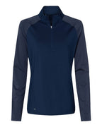 Adidas Women's Ultimate365 Lightweight Raglan Quarter-Zip Pullover - Team Navy Blue