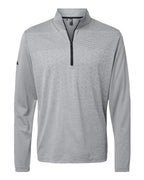 Adidas Men's Ultimate365 Heather Block Print Quarter-Zip Pullover - Grey Three Melange/ Grey Three/ Black