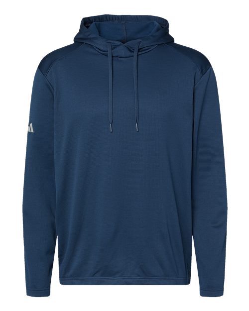Adidas Men's Textured Mixed Media Midweight Hooded Sweatshirt - Collegiate Navy