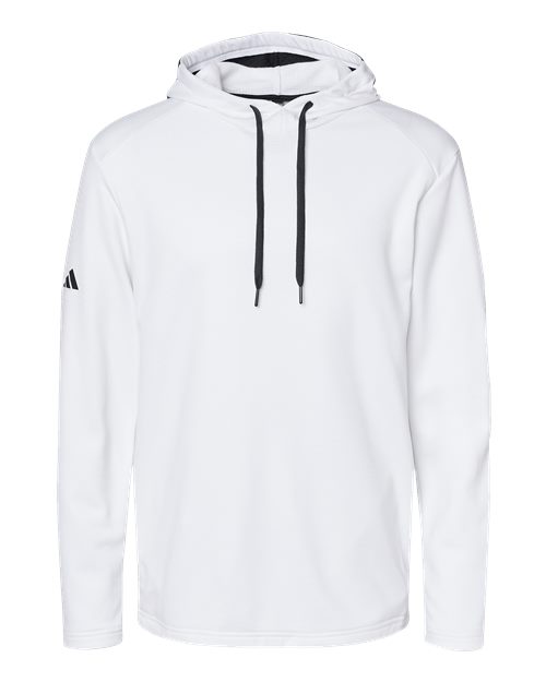 Adidas Men's Textured Mixed Media Midweight Hooded Sweatshirt - White