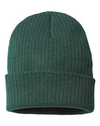 Atlantis Headwear Sustainable Rib Cuffed Beanie - Bottle Green