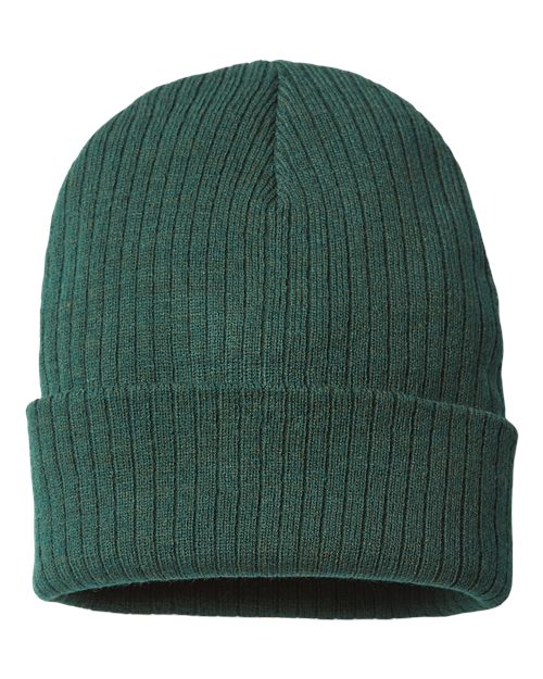 Atlantis Headwear Sustainable Rib Cuffed Beanie - Bottle Green