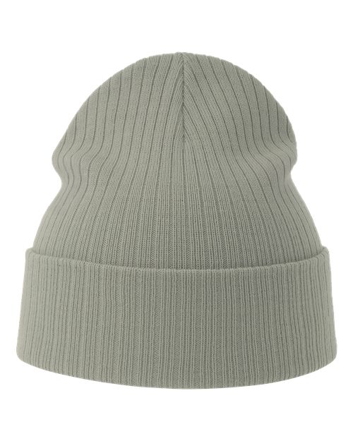 Atlantis Headwear Sustainable Rib Cuffed Beanie - Light Grey