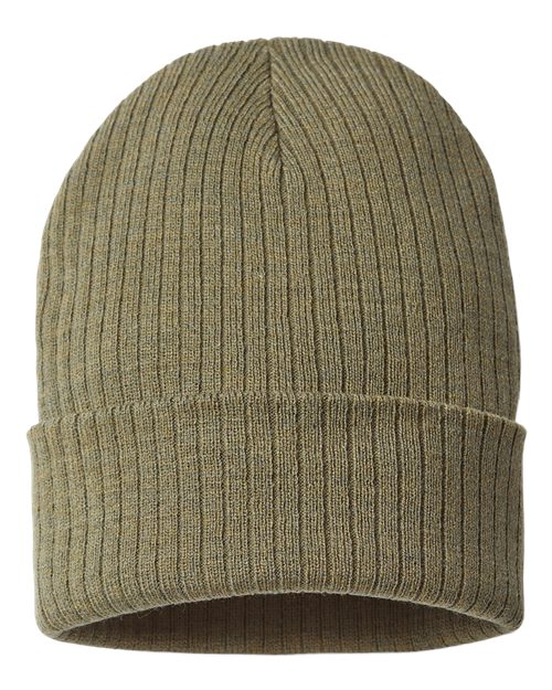 Atlantis Headwear Sustainable Rib Cuffed Beanie - Olive