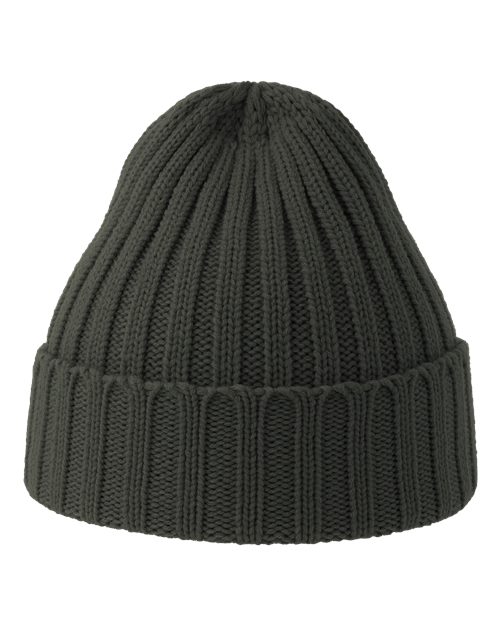 Atlantis Headwear Sustainable Cable Knit Cuffed Beanie - Dark Grey