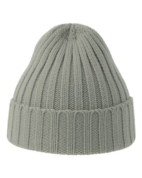 Atlantis Headwear Sustainable Cable Knit Cuffed Beanie - Light Grey