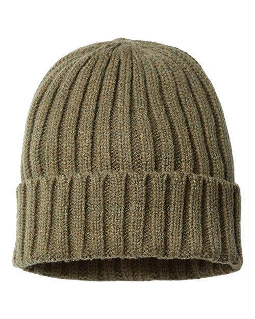 Atlantis Headwear Sustainable Cable Knit Cuffed Beanie - Olive