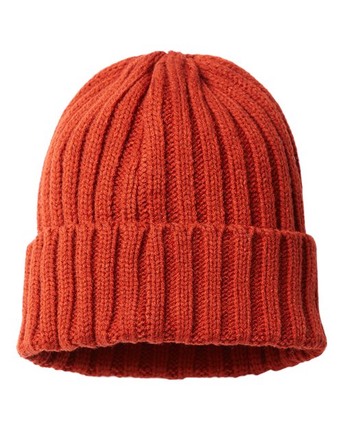 Atlantis Headwear Sustainable Cable Knit Cuffed Beanie - Rusty