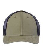 Atlantis Headwear Sustainable Recy Three Trucker Cap - Olive/ Black