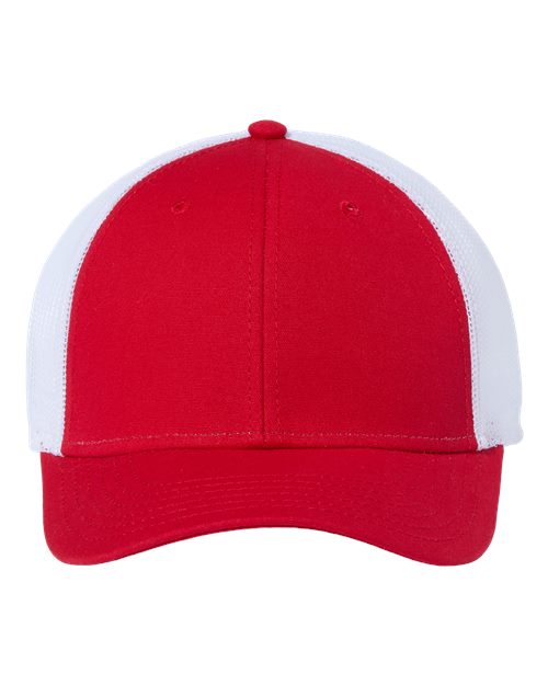 Atlantis Headwear Sustainable Recy Three Trucker Cap - Red/ White