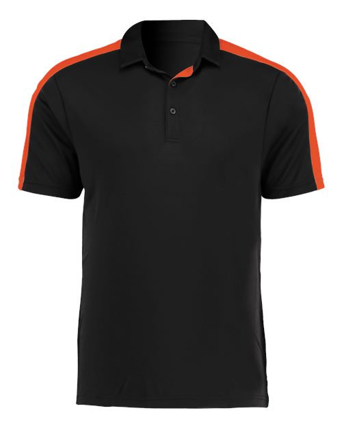 Augusta Sportswear Men's Two-Tone Vital Polo - Black/ Orange