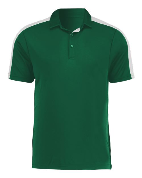 Augusta Sportswear Men's Two-Tone Vital Polo - Dark Green/ White