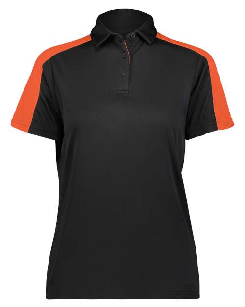 Augusta Sportswear Women's Two-Tone Vital Polo (Part 1 of 2) - Black/ Orange