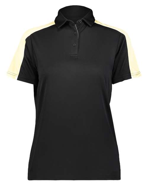 Augusta Sportswear Women's Two-Tone Vital Polo (Part 1 of 2) - Black/ Vegas Gold