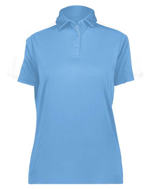 Augusta Sportswear Women's Two-Tone Vital Polo (Part 1 of 2) - Columbia Blue/ White