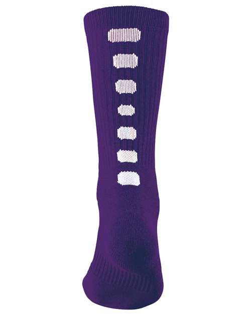 Augusta Sportswear Colorblocked Crew Socks - Purple/ White