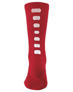 Augusta Sportswear Colorblocked Crew Socks - Red/ White