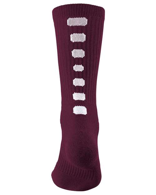 Augusta Sportswear Colorblocked Crew Socks - Maroon/ White