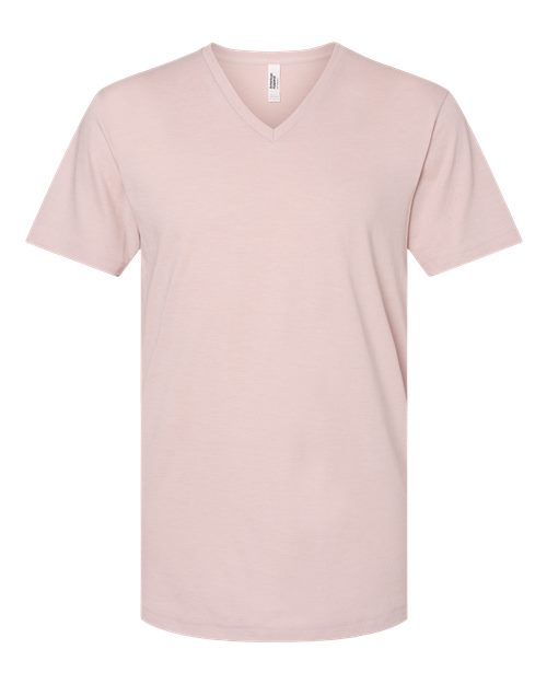 American Apparel Unisex CVC V-Neck Tee - Heather Blush