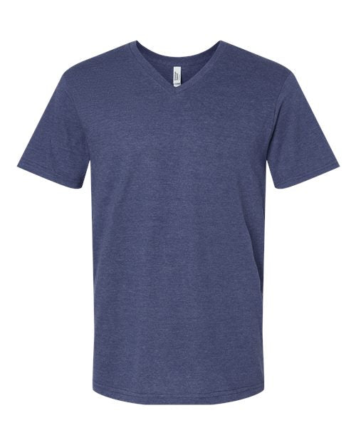 American Apparel Unisex CVC V-Neck Tee - Heather Indigo