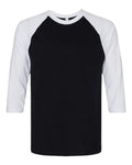 American Apparel Unisex CVC Raglan Tee - Black/ White