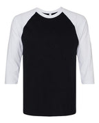 American Apparel Unisex CVC Raglan Tee - Black/ White