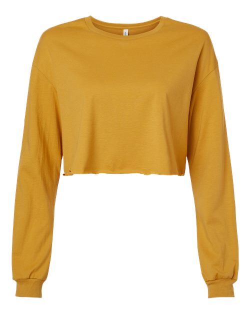 BELLA + CANVAS Women's FWD Fashion Crop Long Sleeve Tee - Mustard